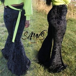 Black Velvet High Waisted Flare Jeans